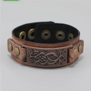 NEW Viking Rune Men's Wide Leather Bracelet